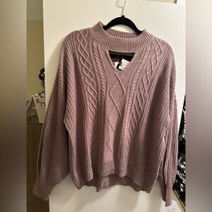 XXL women’s Steve Madden key hole cut out purple sweater, NWT